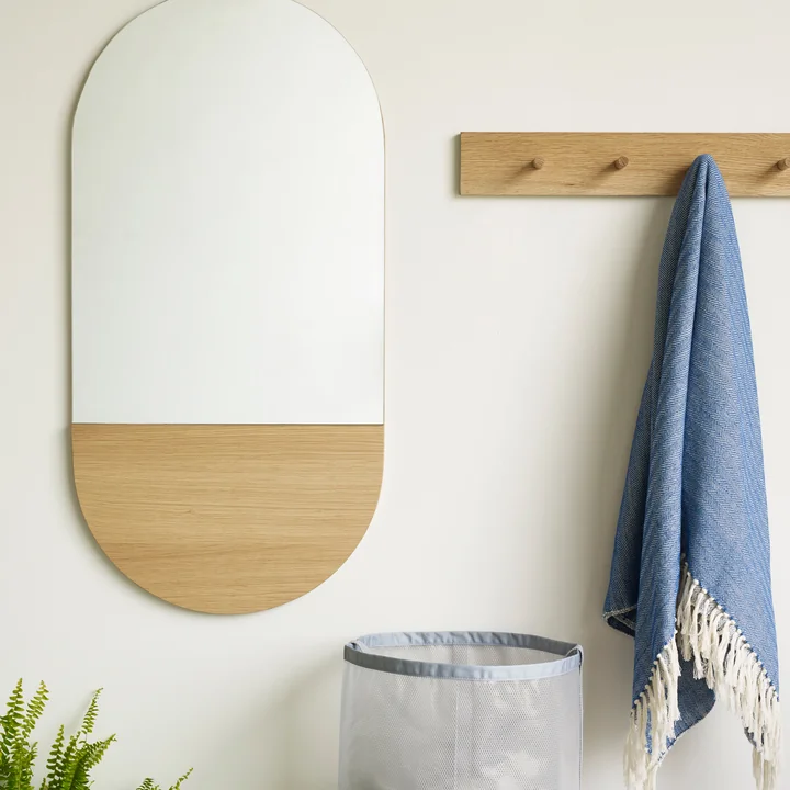 Hübsch Interior - Hakenleiste mit 10 Haken, Länge 140 cm, Eiche
