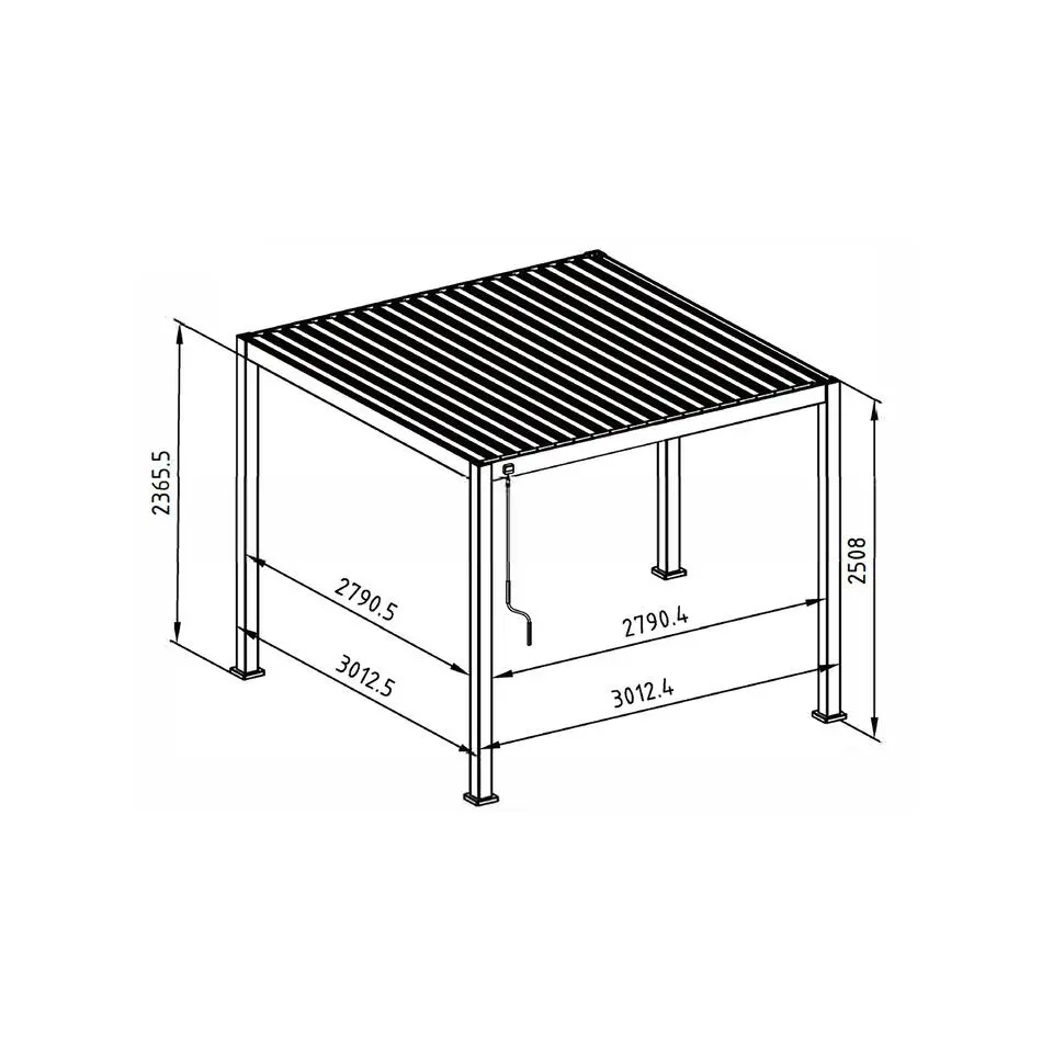 Mirador Deluxe terrasoverkapping 300 x 300 cm antraciet