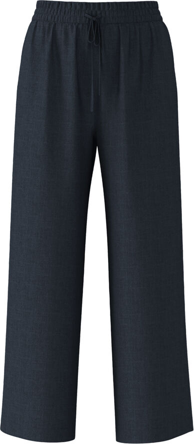 Selected Femme SLFVIVA-GULIA HW LONG LINEN PANT NO Mørkeblå
