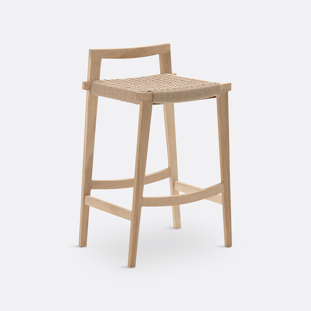 LA REDOUTE INTERIEURS<br>Banqueta de bar em carvalho maciço e vime, Kyoto