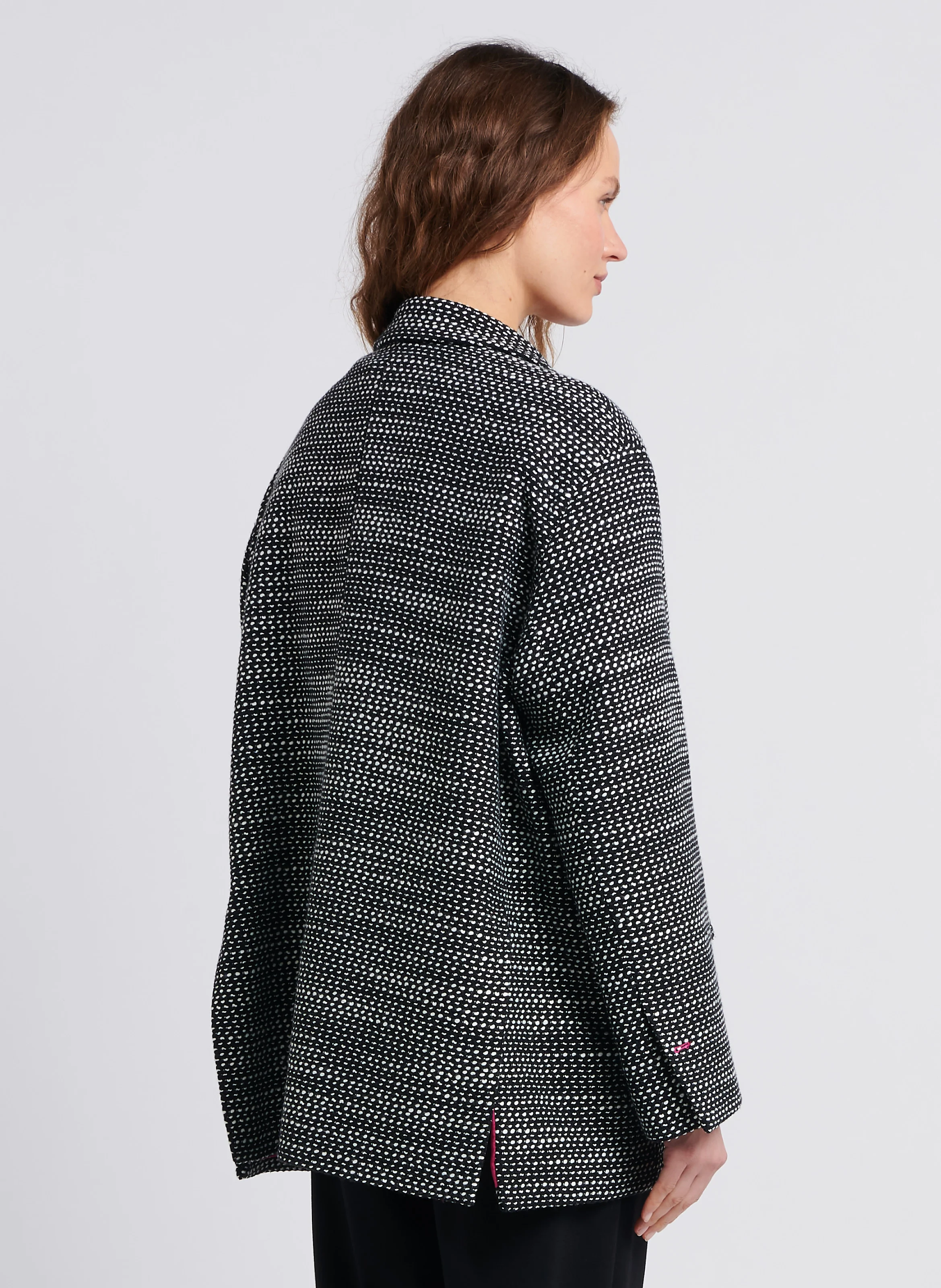 Blazer oversize en coton mélangé| Noir