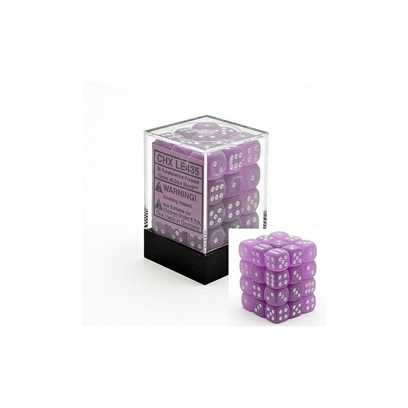 Pack de 36 dés D6 * givrés * VIOLET / PURPLE