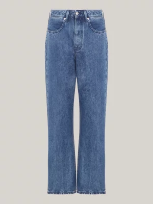 Calça jeans reta e relaxada de cintura média