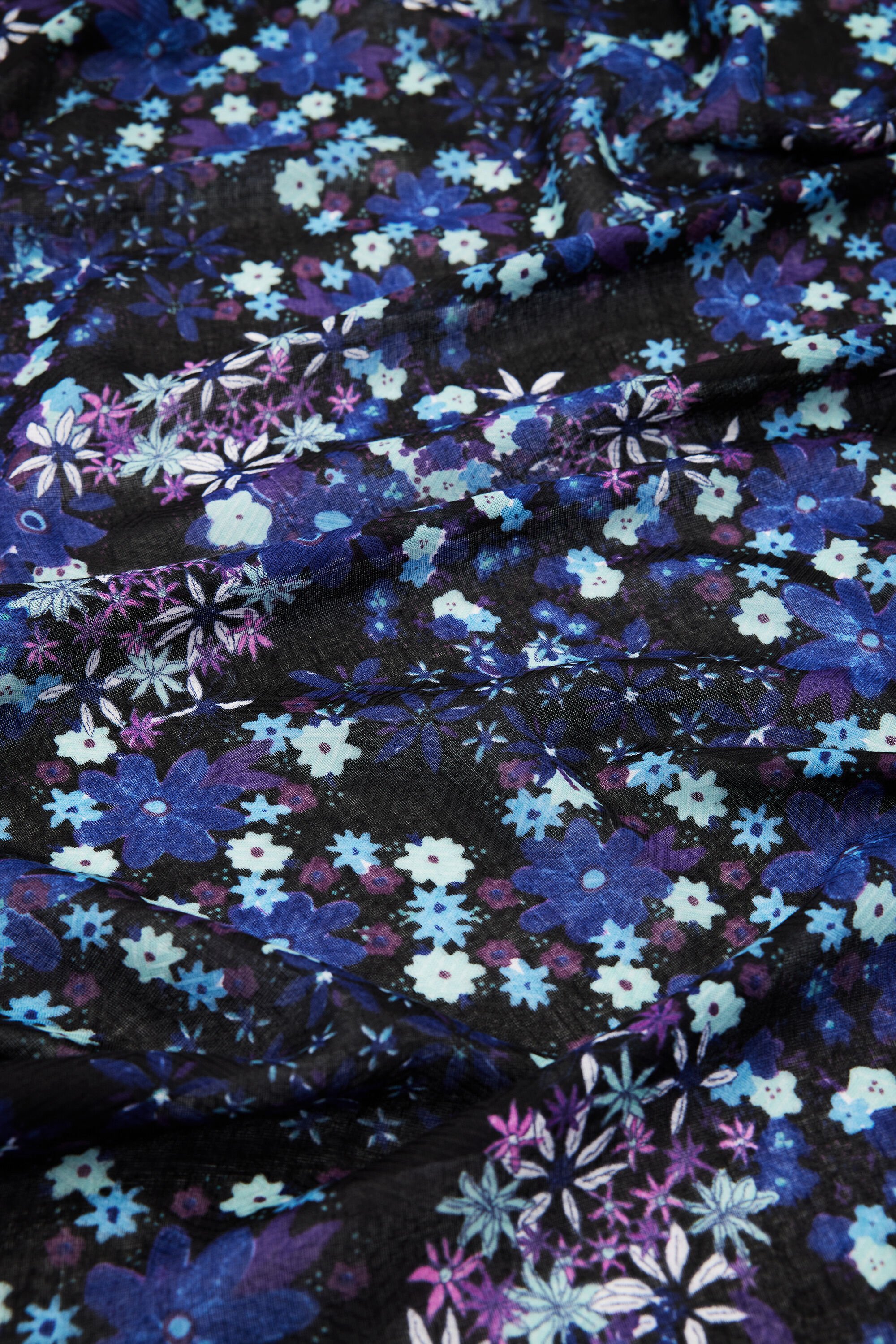 Foulard rectangulaire fleurs