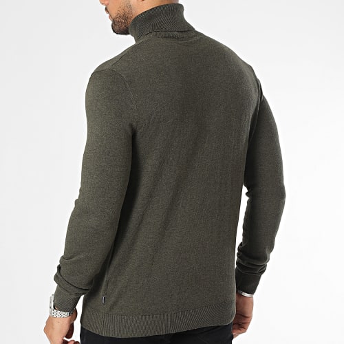 Pull Col Roulé Emil Vert Kaki Chiné