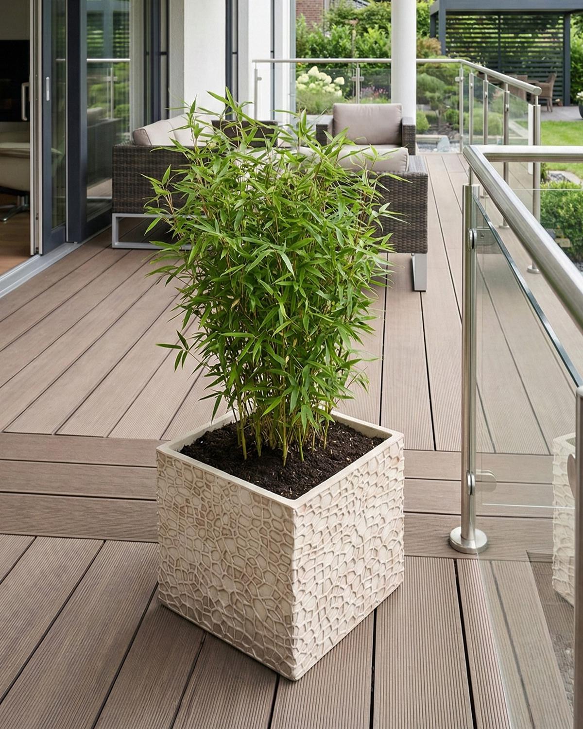 Bloempot FEIYAN 44 cm Lichtbeige