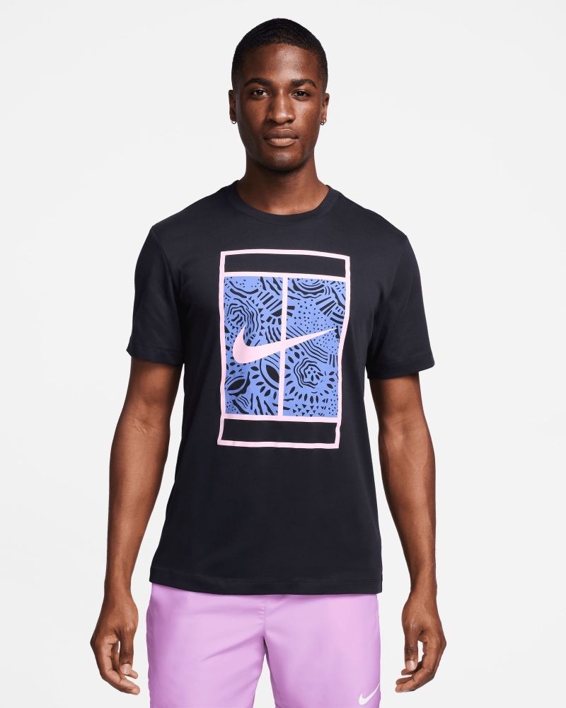 T-shirt Nike NikeCourt Noir & Rose pour homme