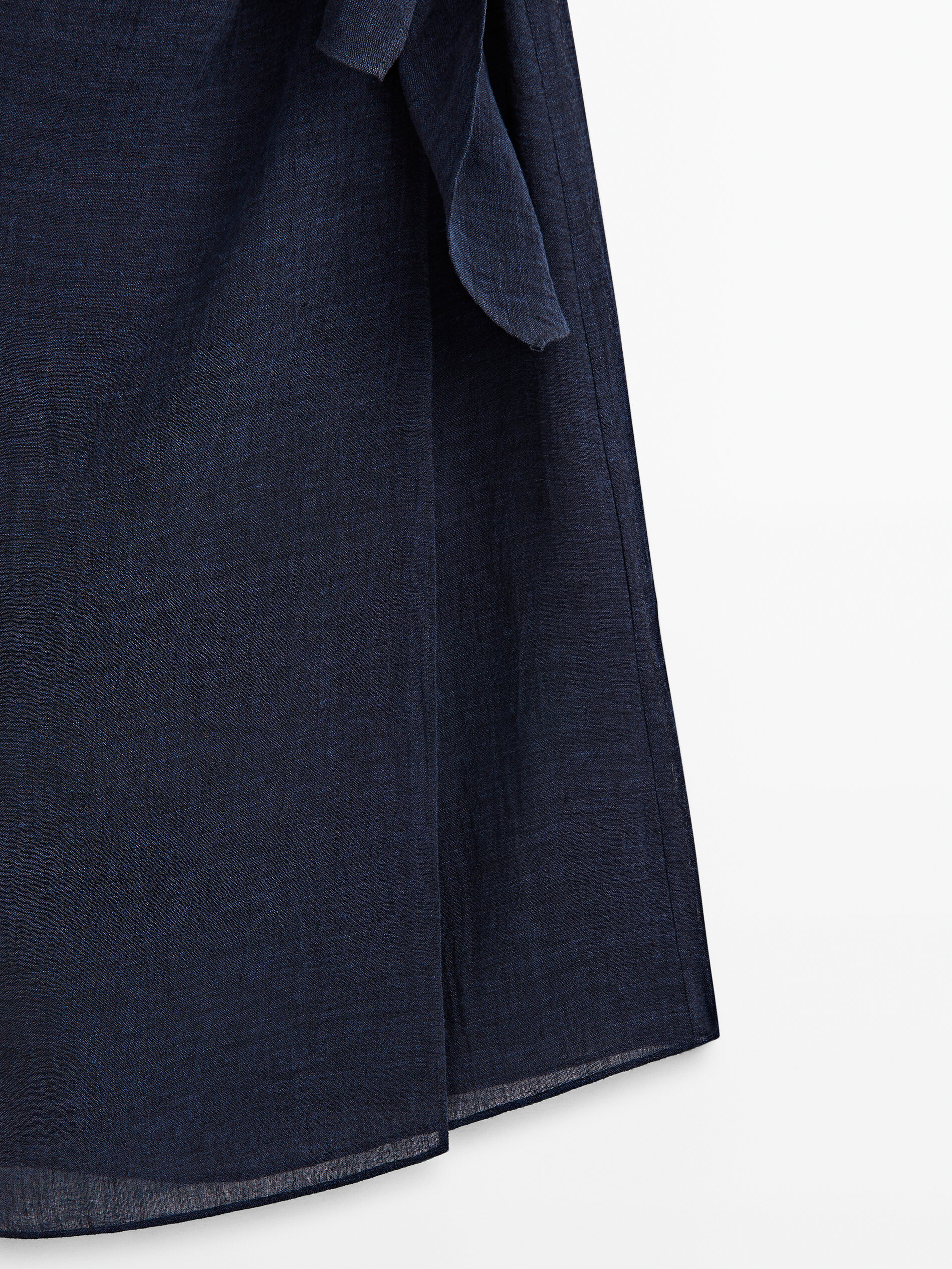 Saia midi pareo waffle - AZUL