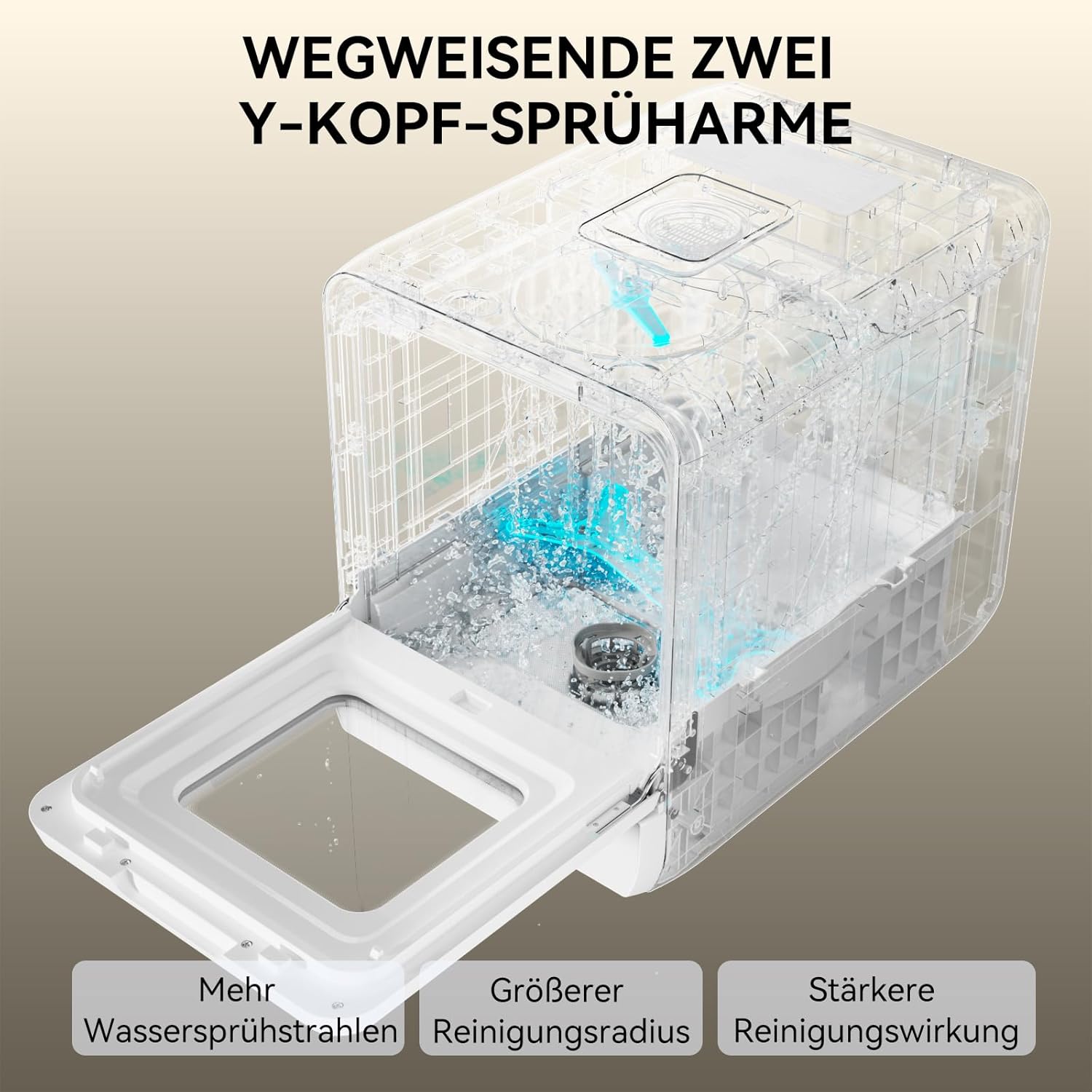 Hermitlux Tischgeschirrspüler, Mini spülmaschine mit 6+1 Programme, 5 Maßgedecken, 5L Wassertank