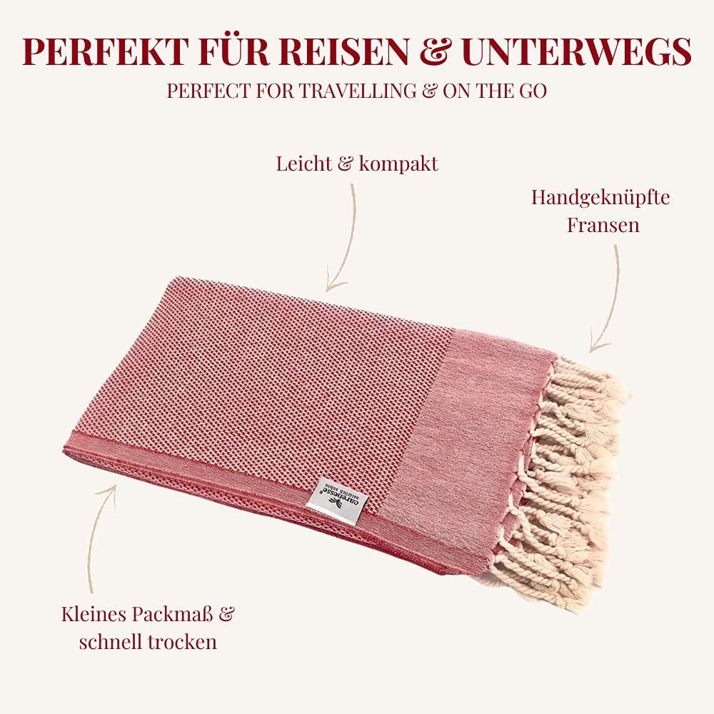 Carenesse Hamamtuch FAVO Wabe 90*175 cm rot