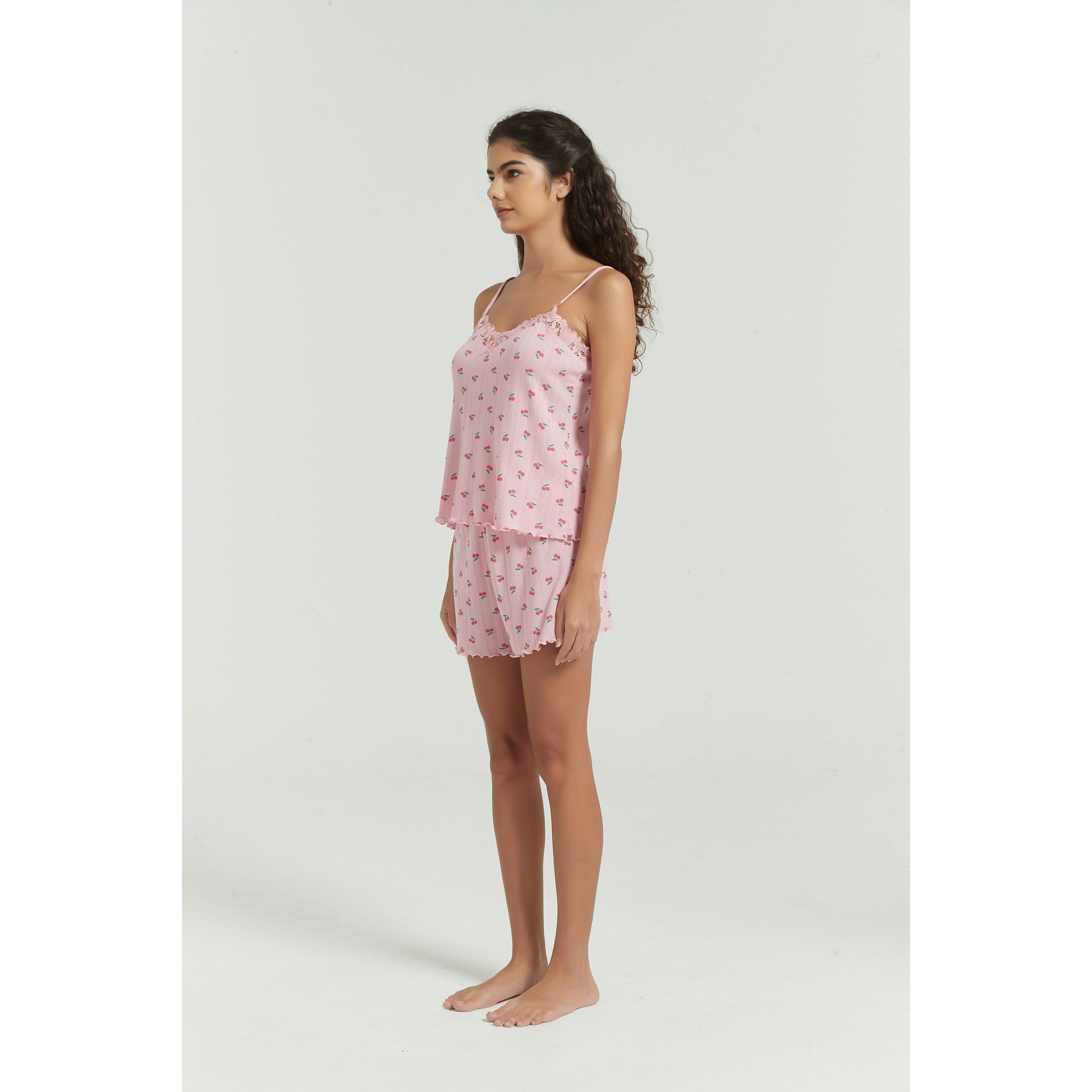 Be You Pointelle Cherry Cami Shortie Pyjama