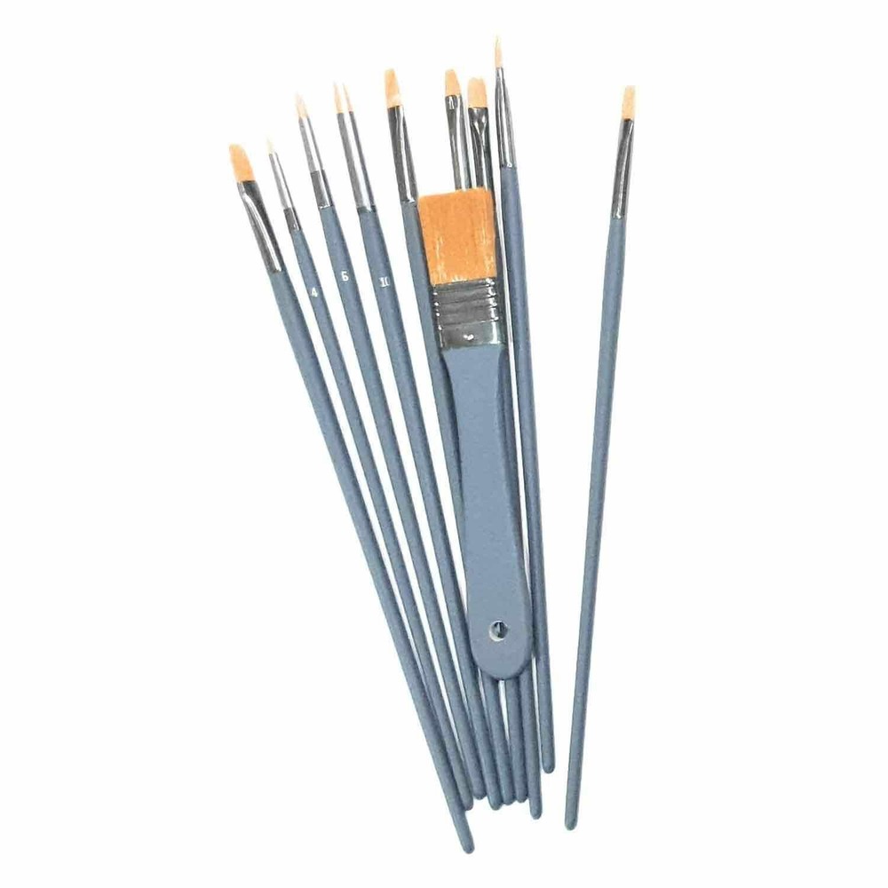 9 pinceaux pour peinture acrylique et 1 spalter