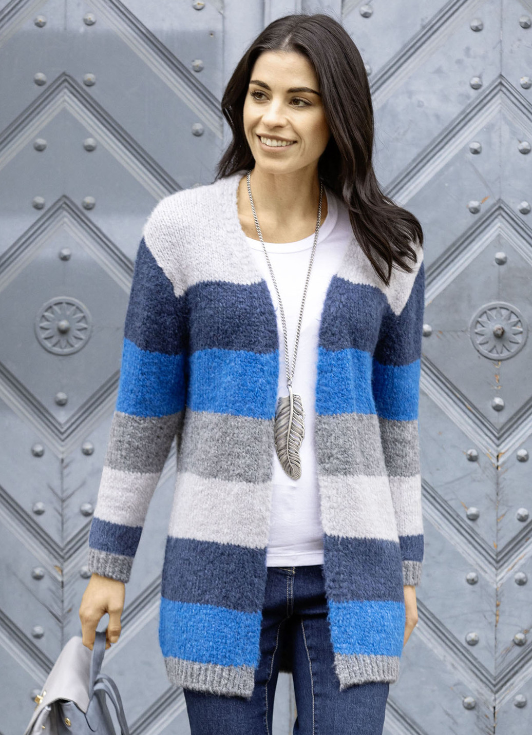Strickjacke in Color-Blocking