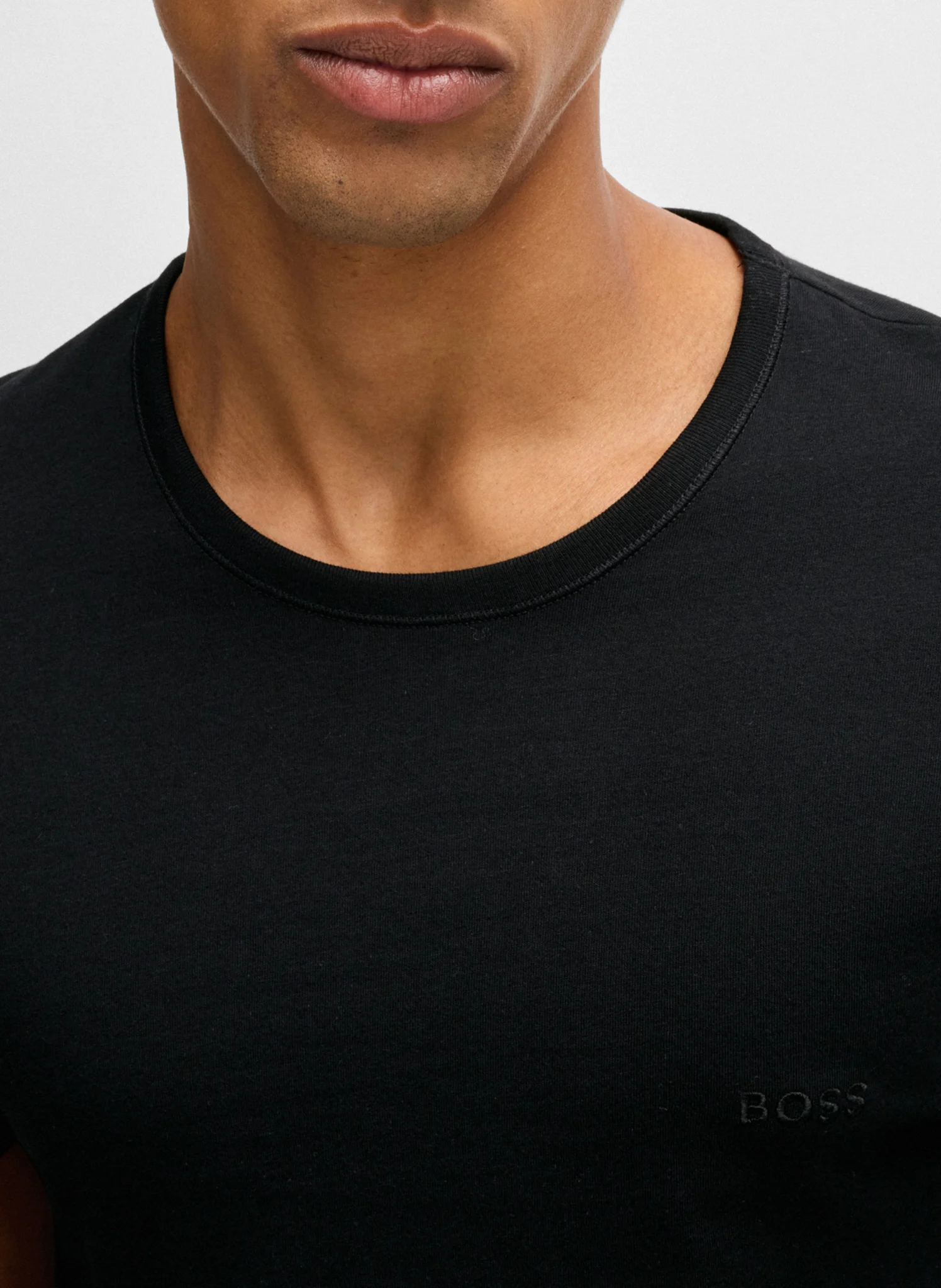 Lot de 3 tee-shirt col rond en coton| Noir