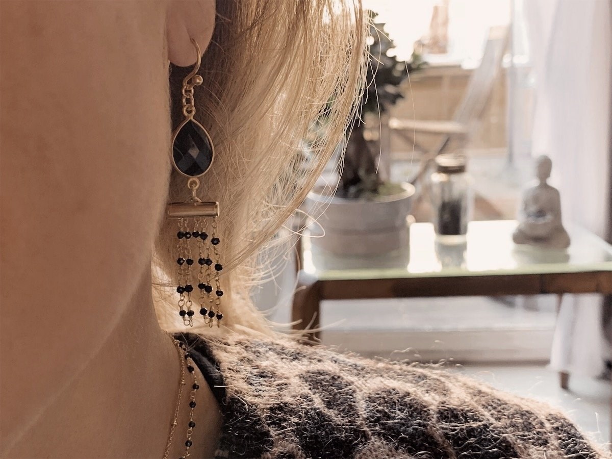 Boucles d'oreilles crochet Chaturanga Doré