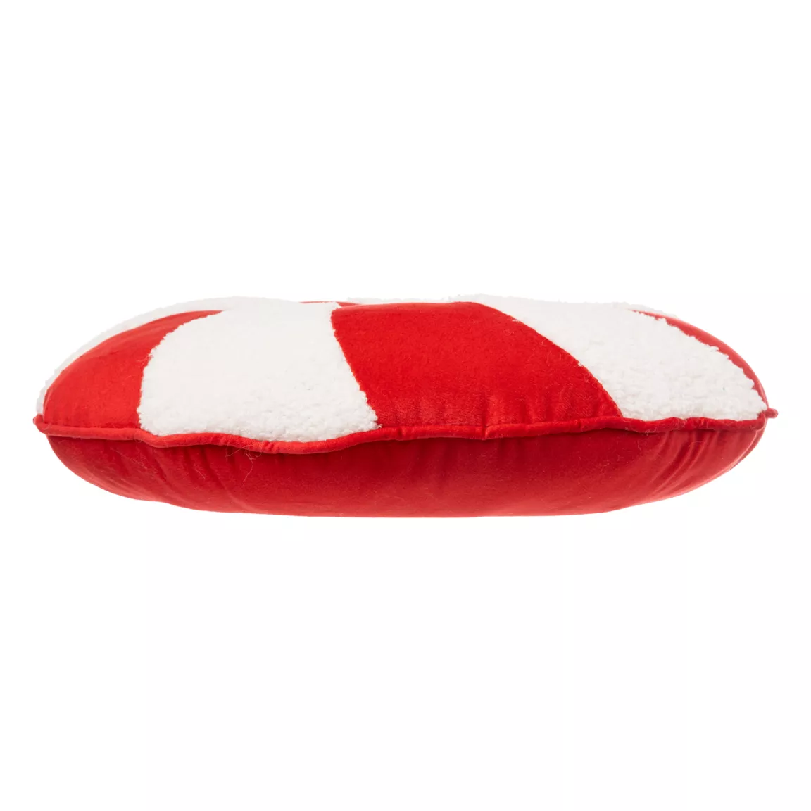 Coussin de Noël rond (D40 cm) Bonbon Rouge et blanc