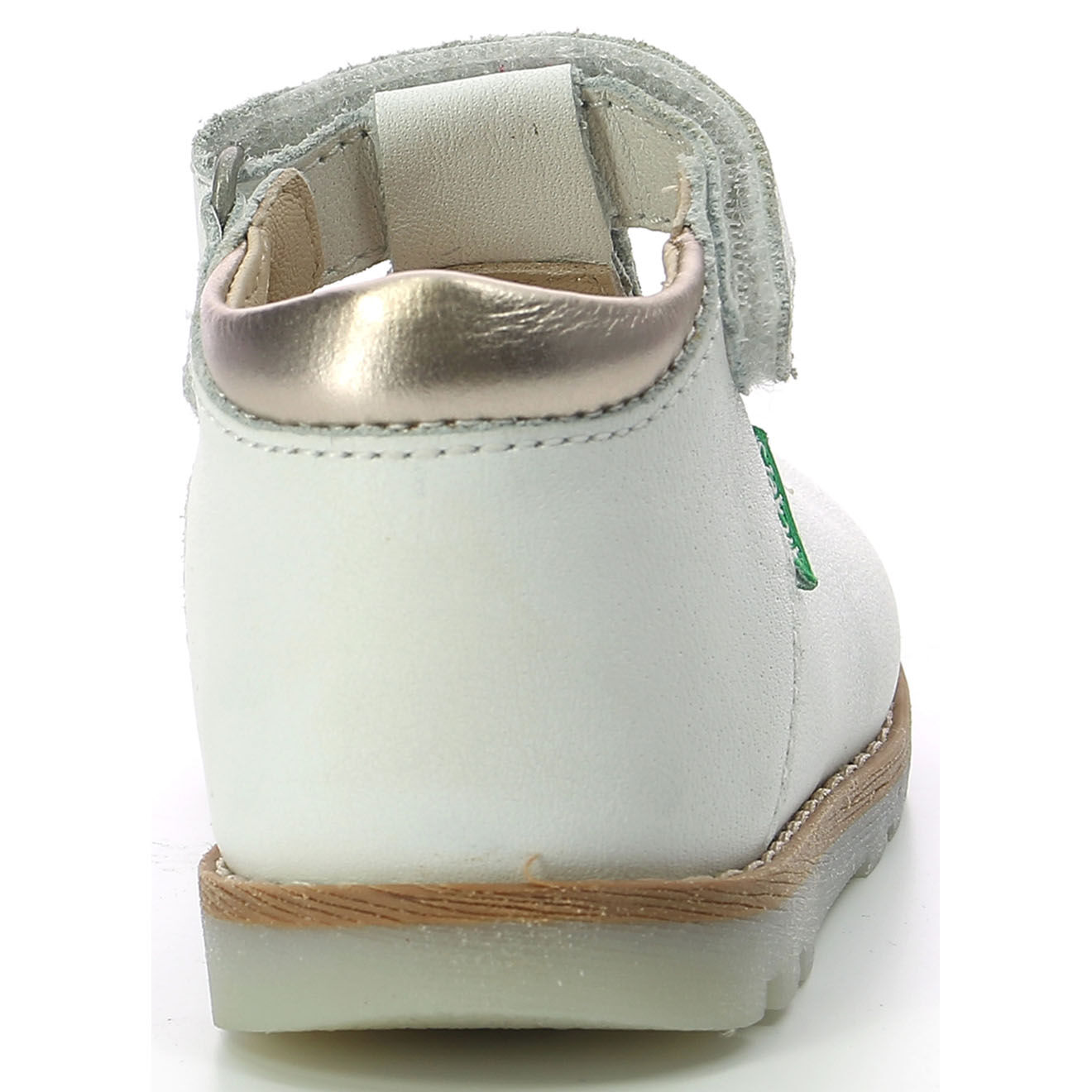 Kickers Salomés en Cuir Nonocchi blanc/argenté