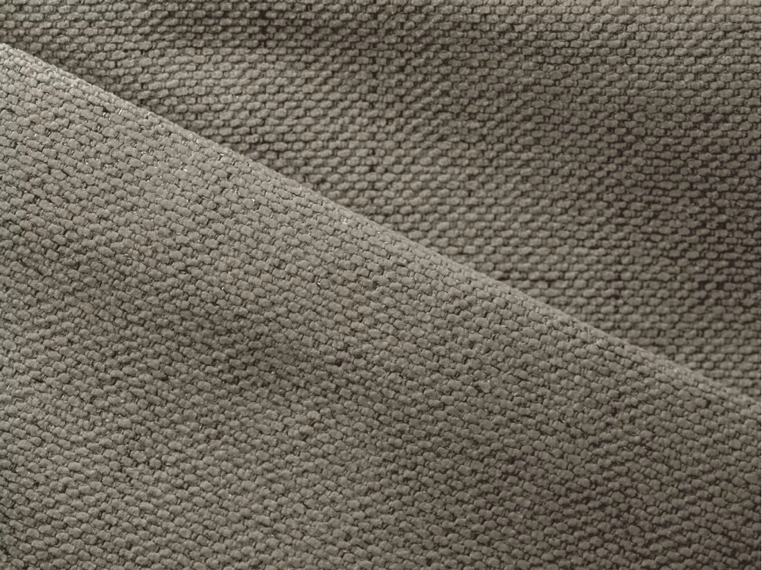 Canapé d'angle panoramique convertible en tissu texturé - beige foncé - KAPUA