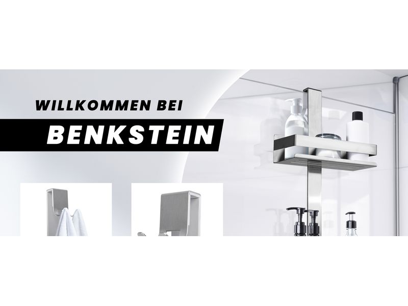 Benkstein Dusch-Organizer Silber Duschablage mit 2 Duschkörben und Haken zum Hängen