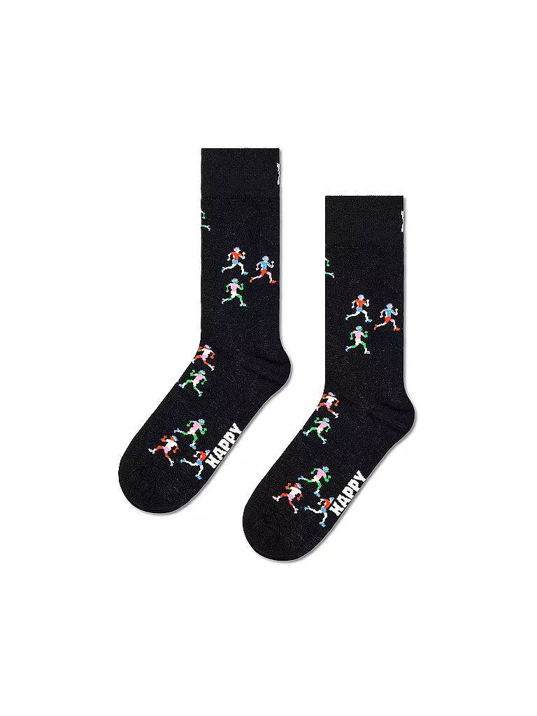 HAPPY SOCKS Herren Socken RUNNERS SOCK 41-46 black schwarz