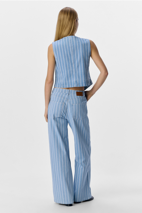 Object blauwe dames broek