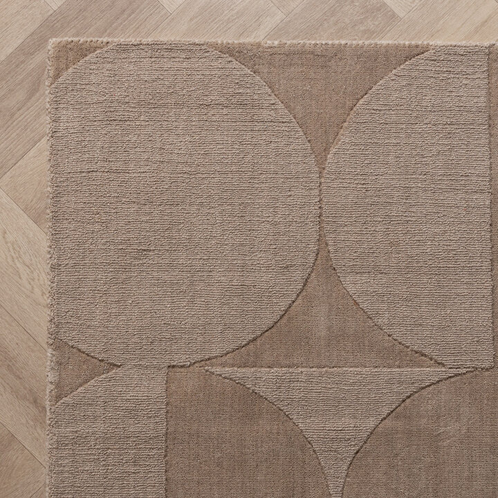 Wollen vloerkleed - Giselle Circles Beige
