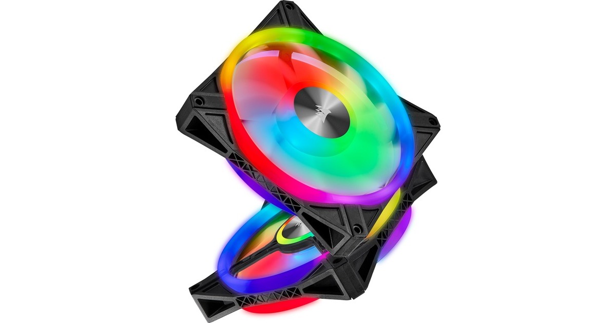 CorsairiCUE QL140 RGB case fans  (Zwart, 2 stuks, 140 x 140 x 25 mm, PWM)