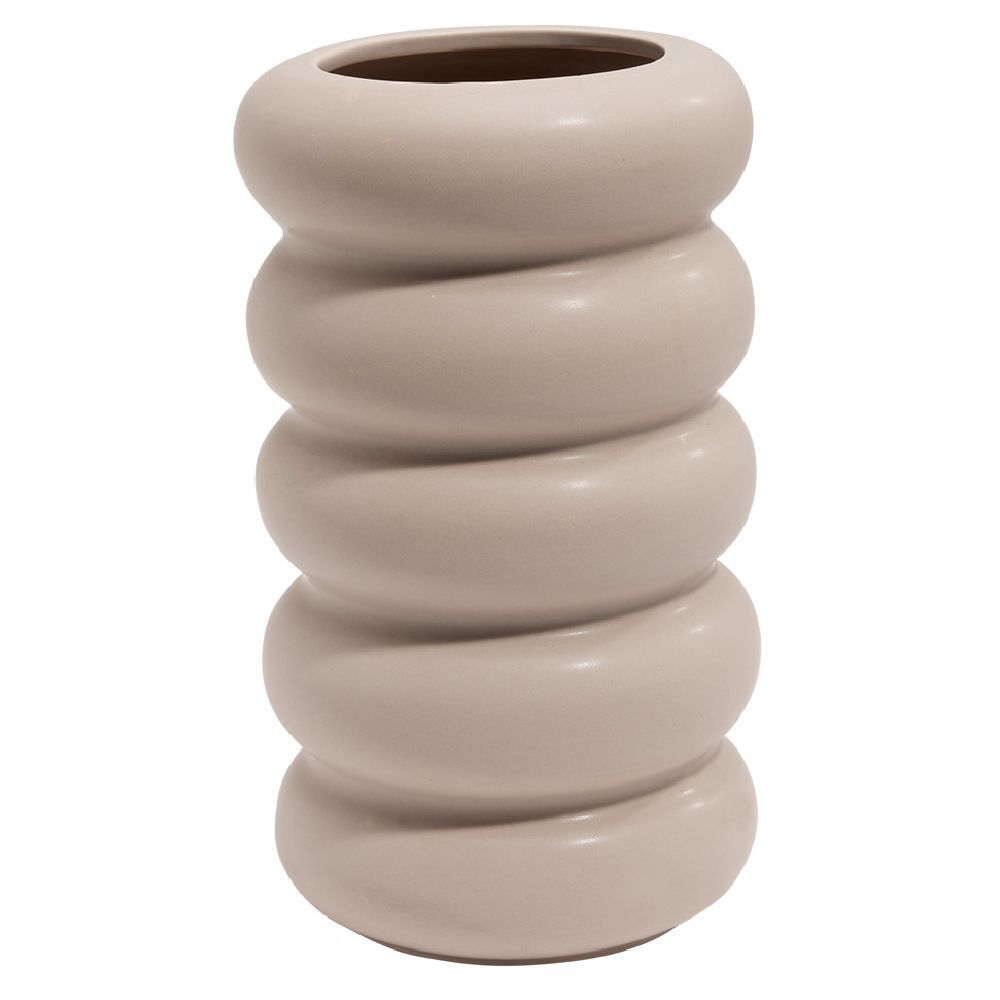Vase en grès blanc ou gris Ø12xH20cm