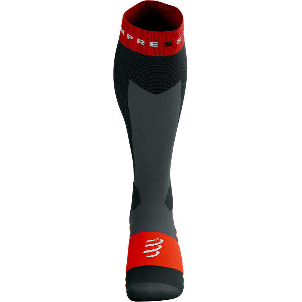 Chaussette de ski COMPRESSPORT SKI TOURING FULL SOCKS BLACK/CORE RED