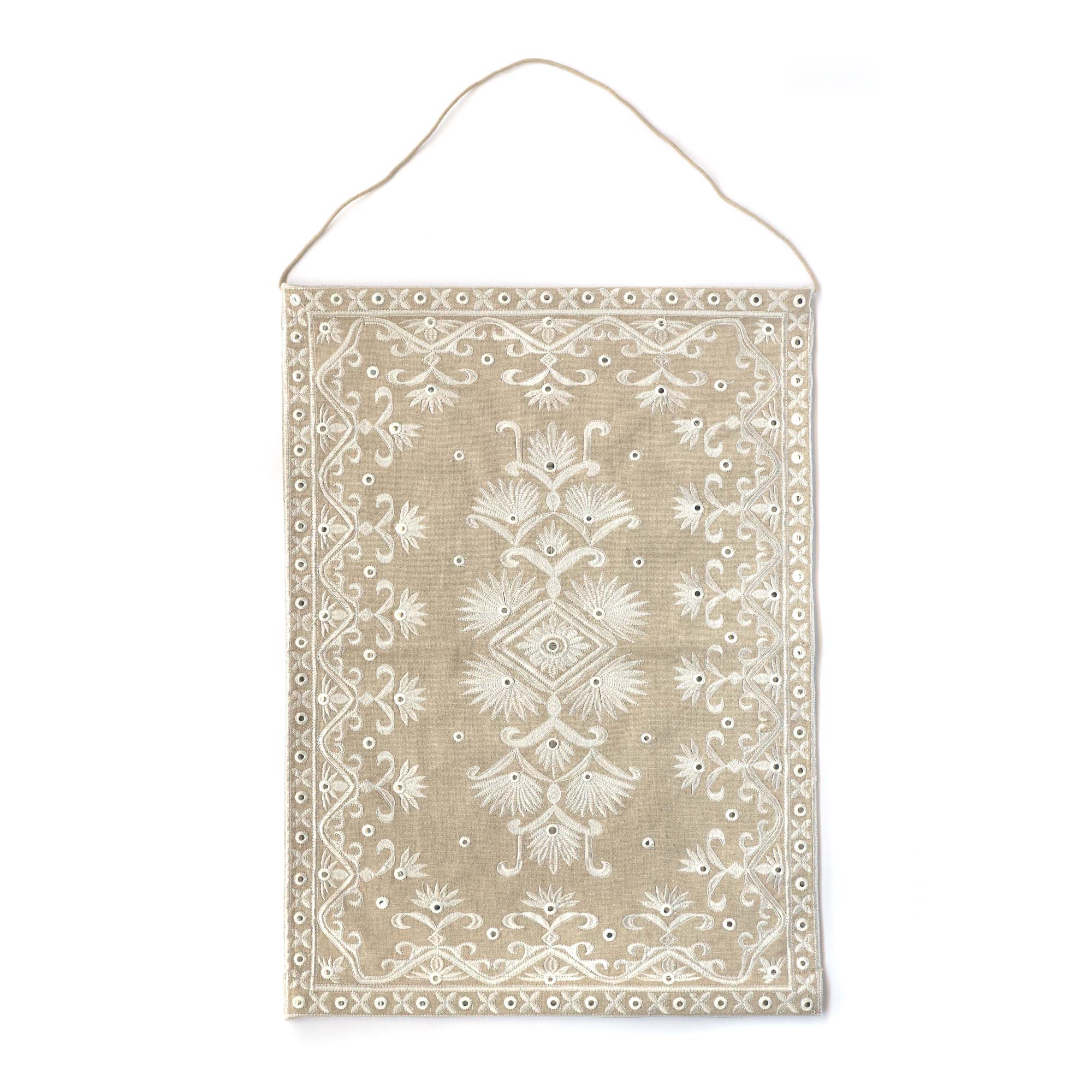 Wandteppich 'Jewel', beige, weiß, B 50 cm, H 70 cm von fischer's lagerhaus