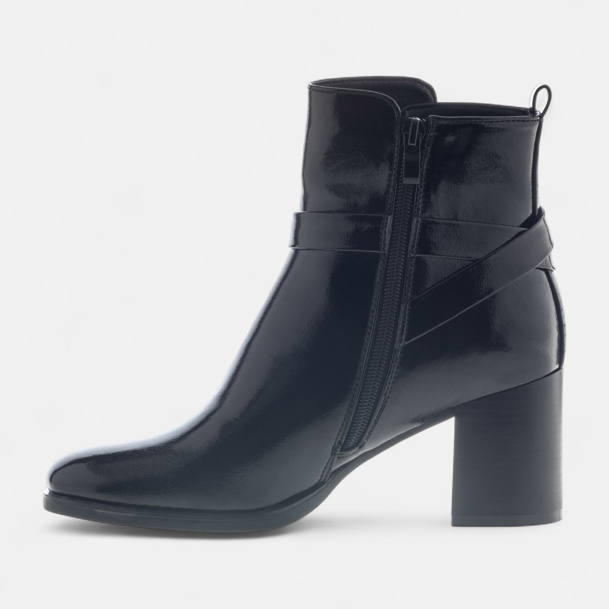 Bottines à talon Femme noir vernis