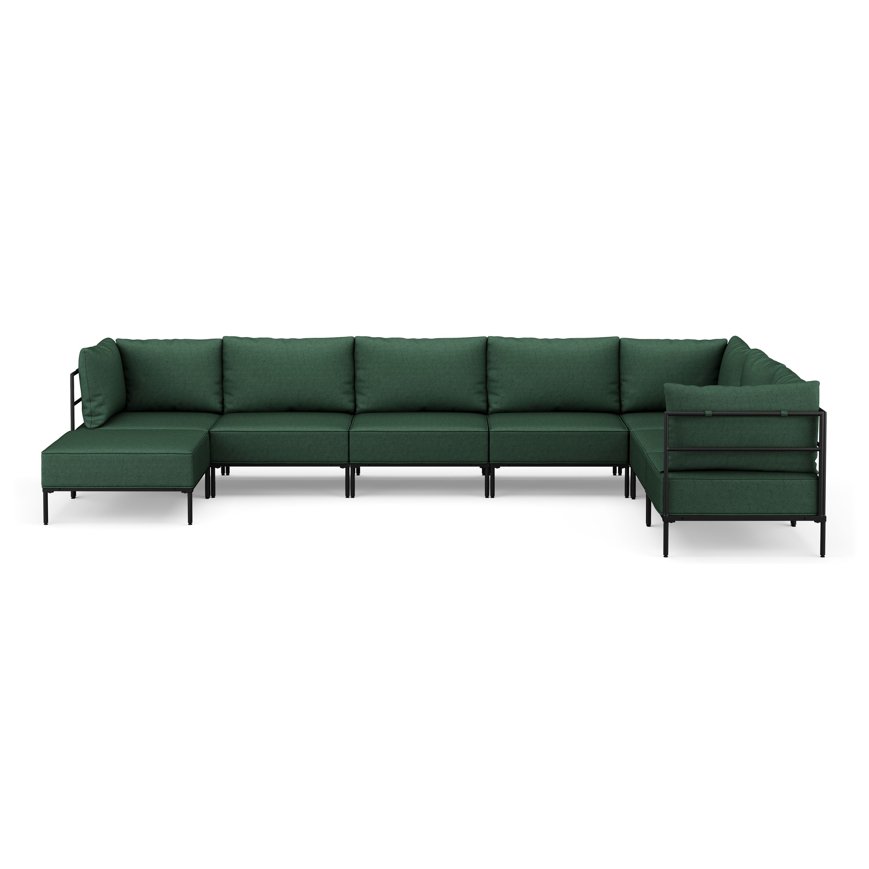 Ecksofa ETHAN Deluxe 6-Sitzer dunkelgrün