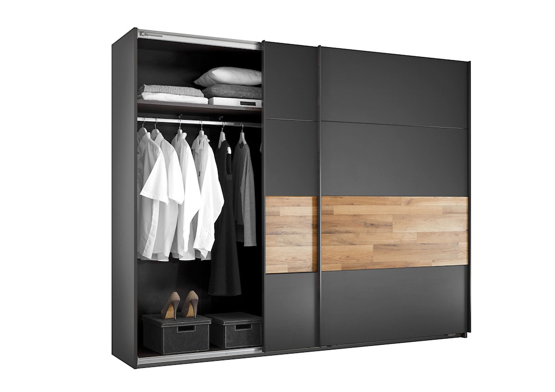 Schwebetürenschrank Rivoli Montana Oak-Optik/Graphit 270x210x64 cm