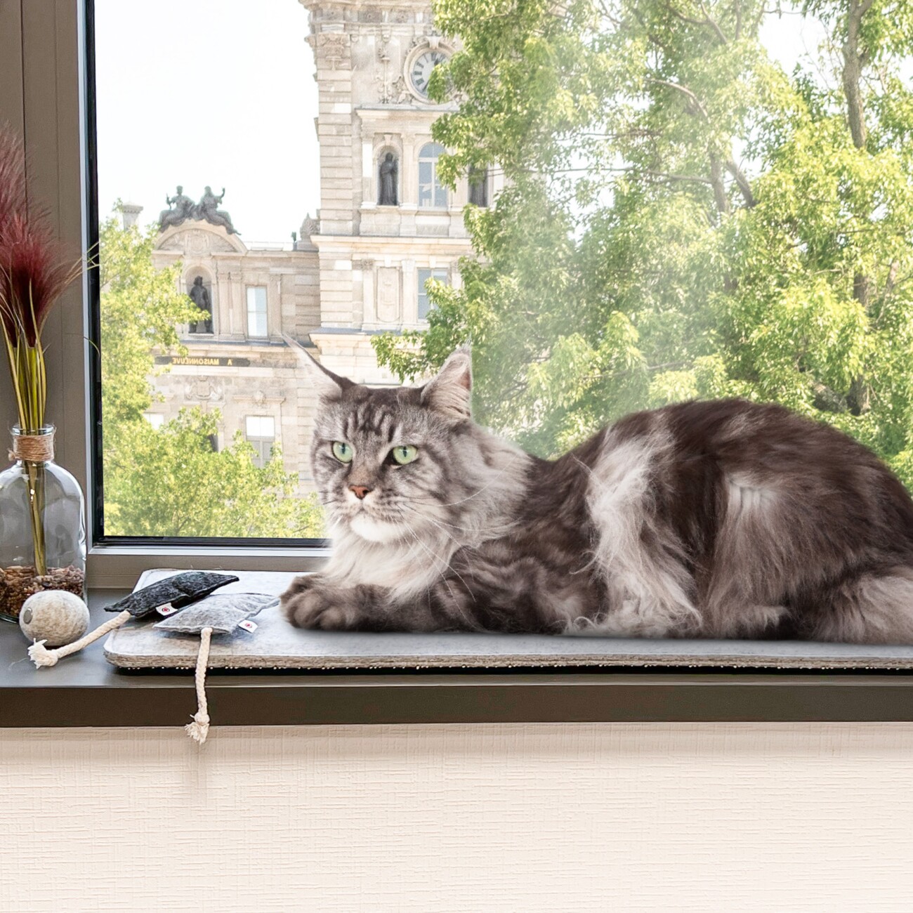 Canadian Cat Company Filzmatte für Fensterbank hellgrau S