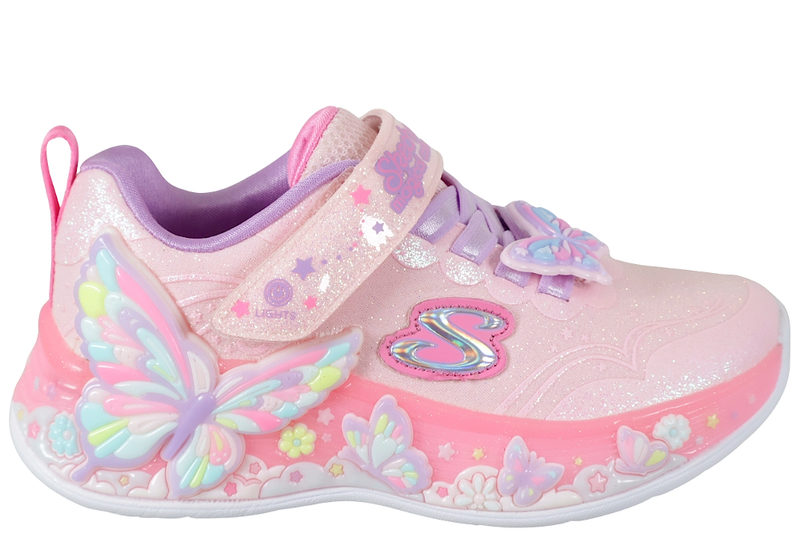 SKECHERS S LIGHTS - BUTTERFLY BLISS PINK GLITTER SHOE