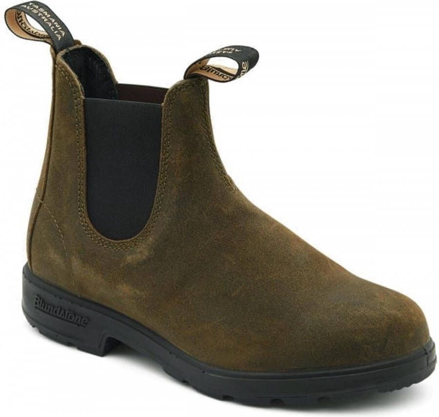 Blundstone Chelsea Laarzen Loop in Stijl met Dark Olive Breast Beatle El Side Boot Input Crust Groen Unisex