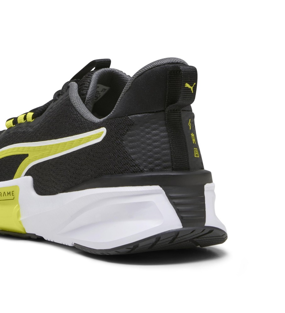 Tênis Puma PwrFrame TR2, preto e amarelo
