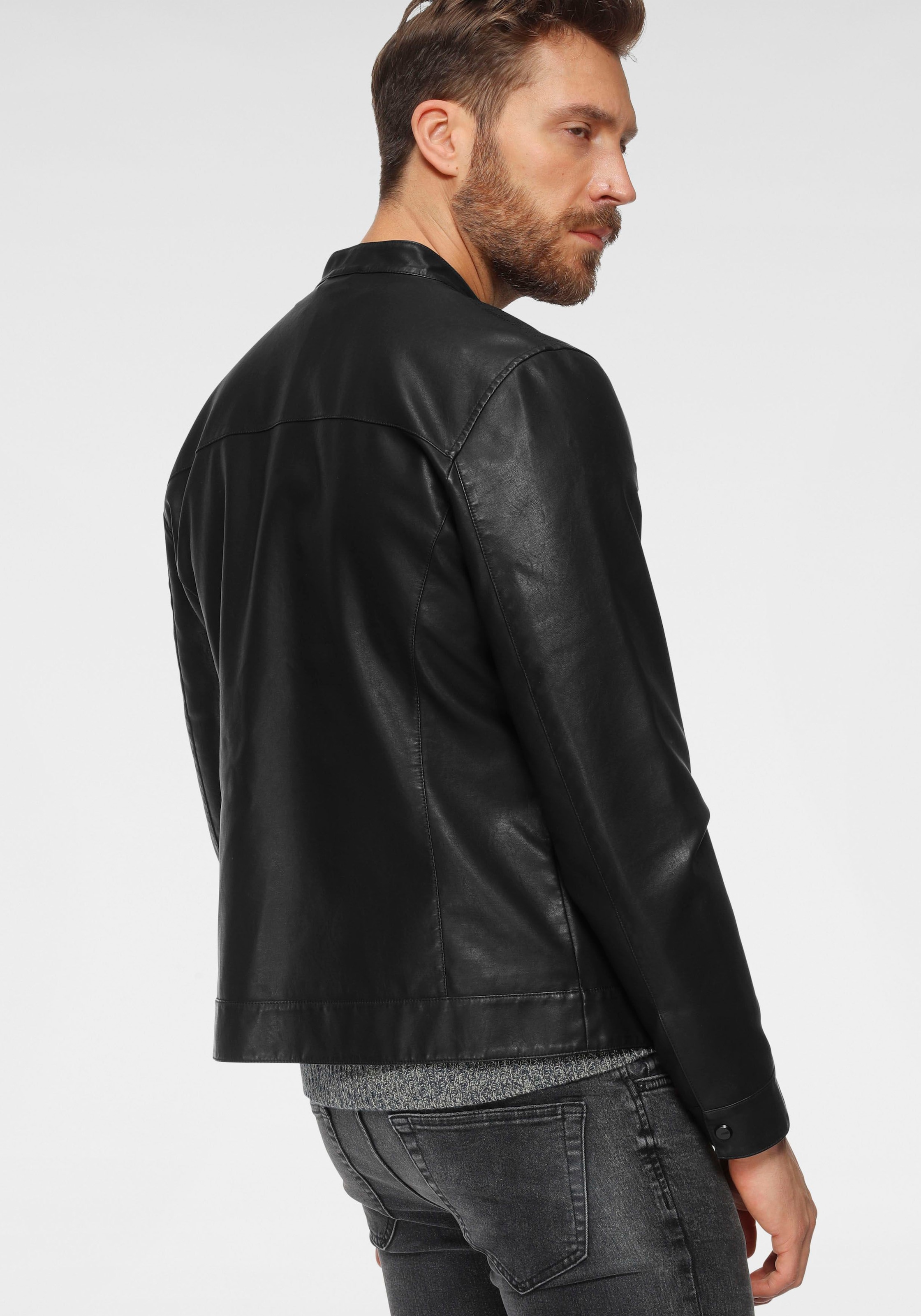 ONLY & SONS Bikerjacke »MIKE PU RACER JACKET« ohne Kapuze
