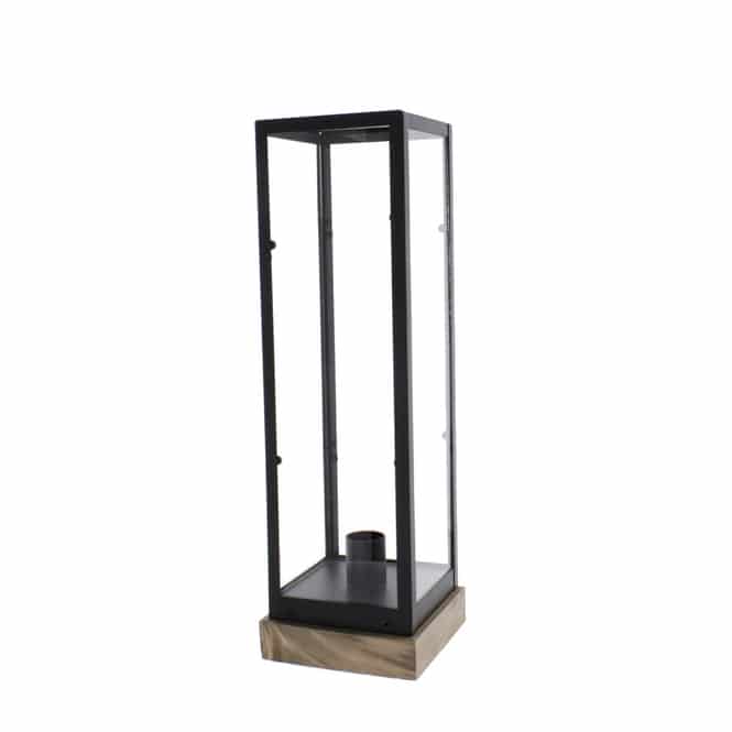 Laterne schwarz/braun - ca. 10 x 10 x 32,5 cm