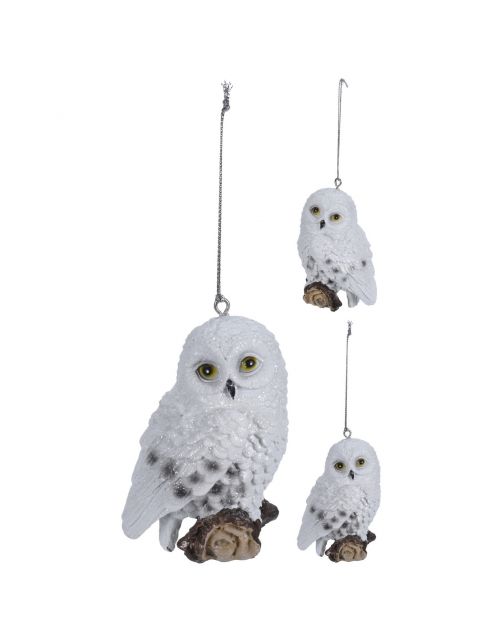 Homestyle Hangdeco Uil - Decoratie - 8x7x10 cm Assorti