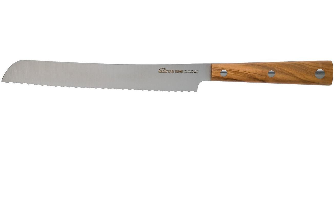 Due Cigni Hakucho pankiri/ broodmes 21 cm, olijfhout