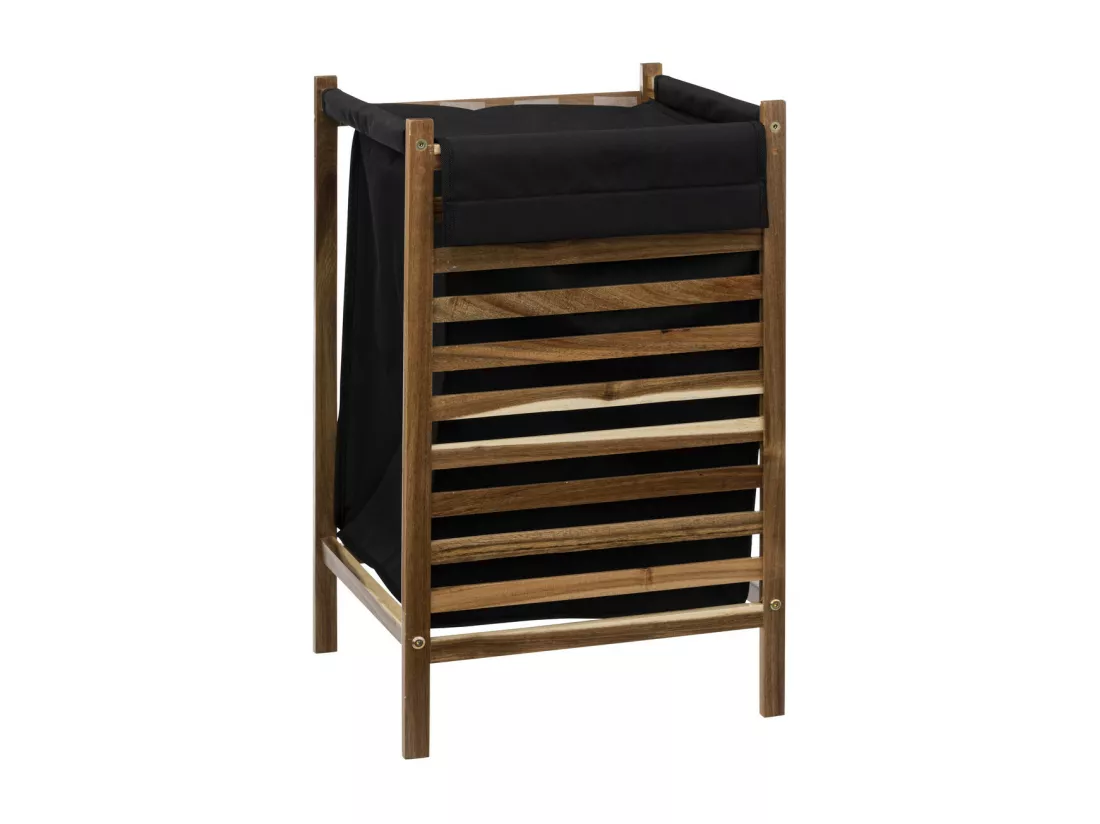 Panier à linge 50L en Acacia avec housse détachable et lavable