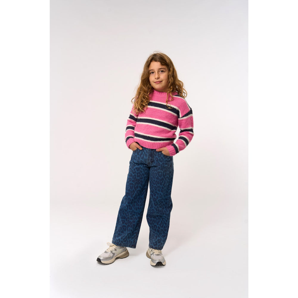 Køb The New Medium Blue Denim AOP TNPrima Wide Jeans