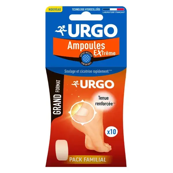 Curativos Urgo Extreme para bolhas, tamanho grande.