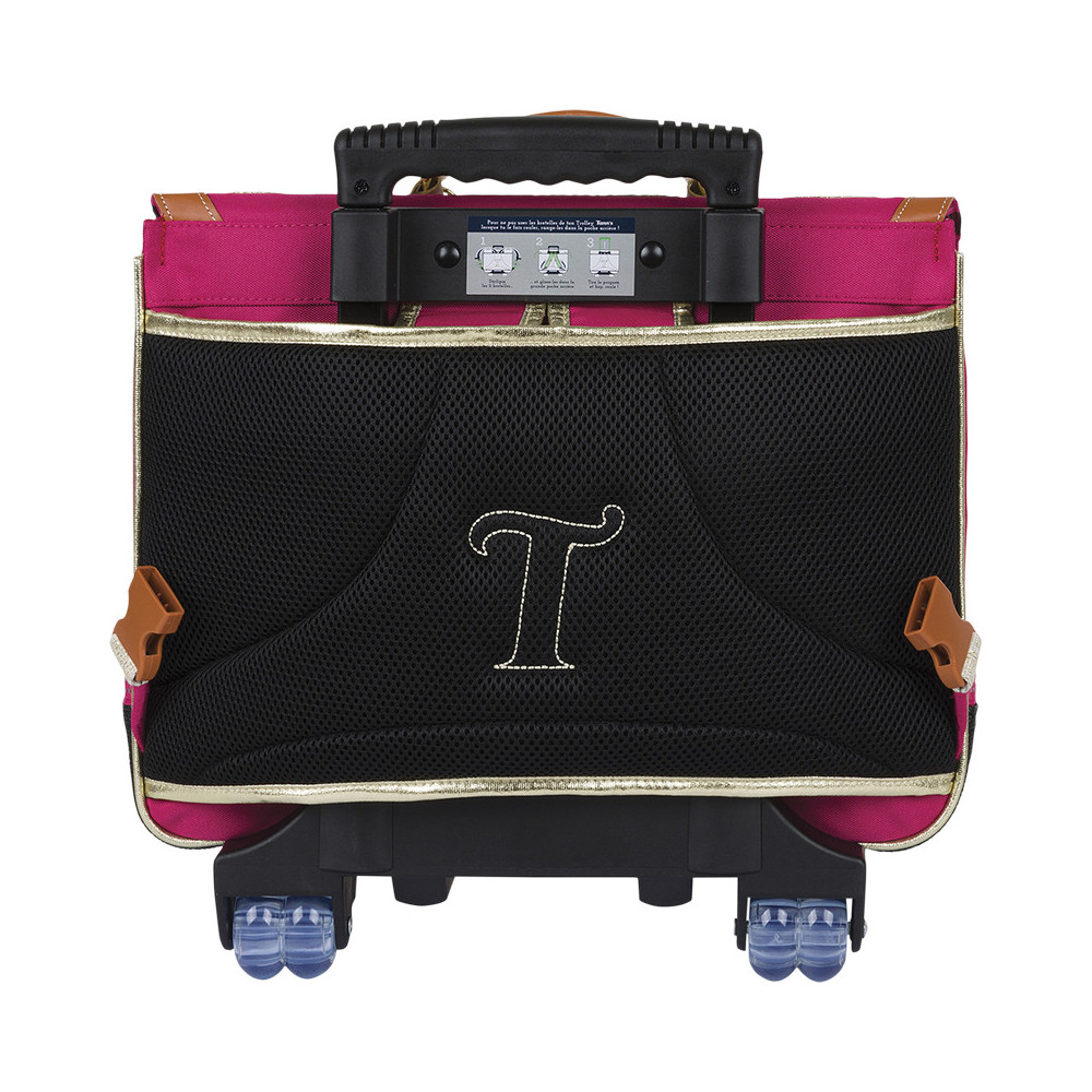 Cartable trolley Paloma framboise