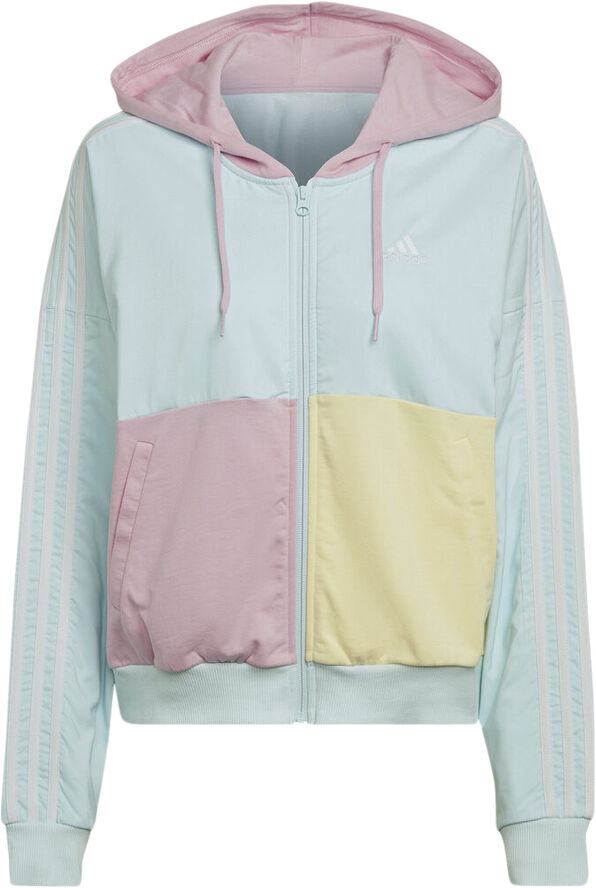 adidas Essentials 3-Stripes Colorblock Full-Zip hættetrøje Blå