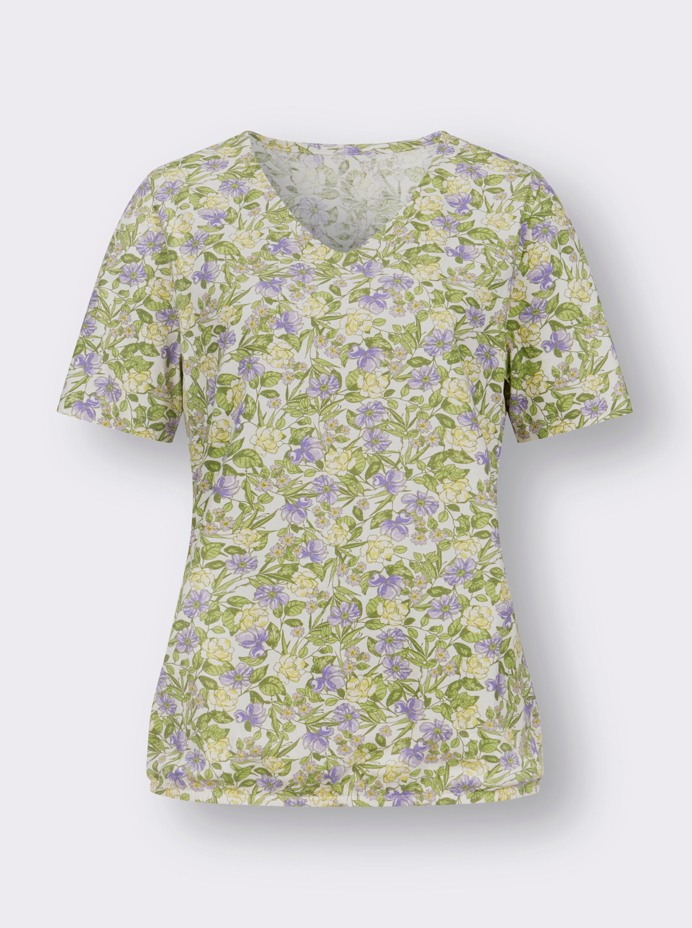 Kurzarmshirt mit elastischem Saum
