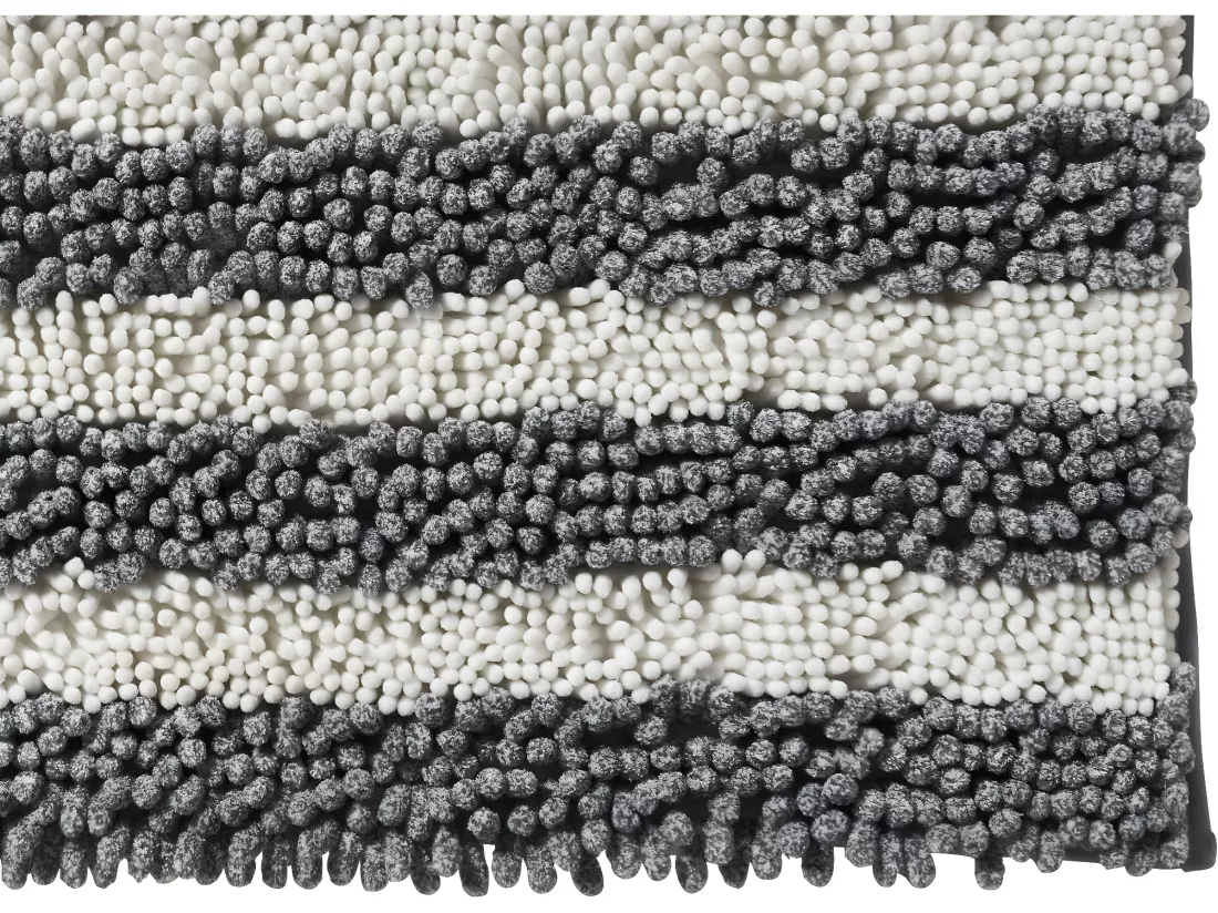 Tapis de bain déco à rayures en polyester 50x80cm