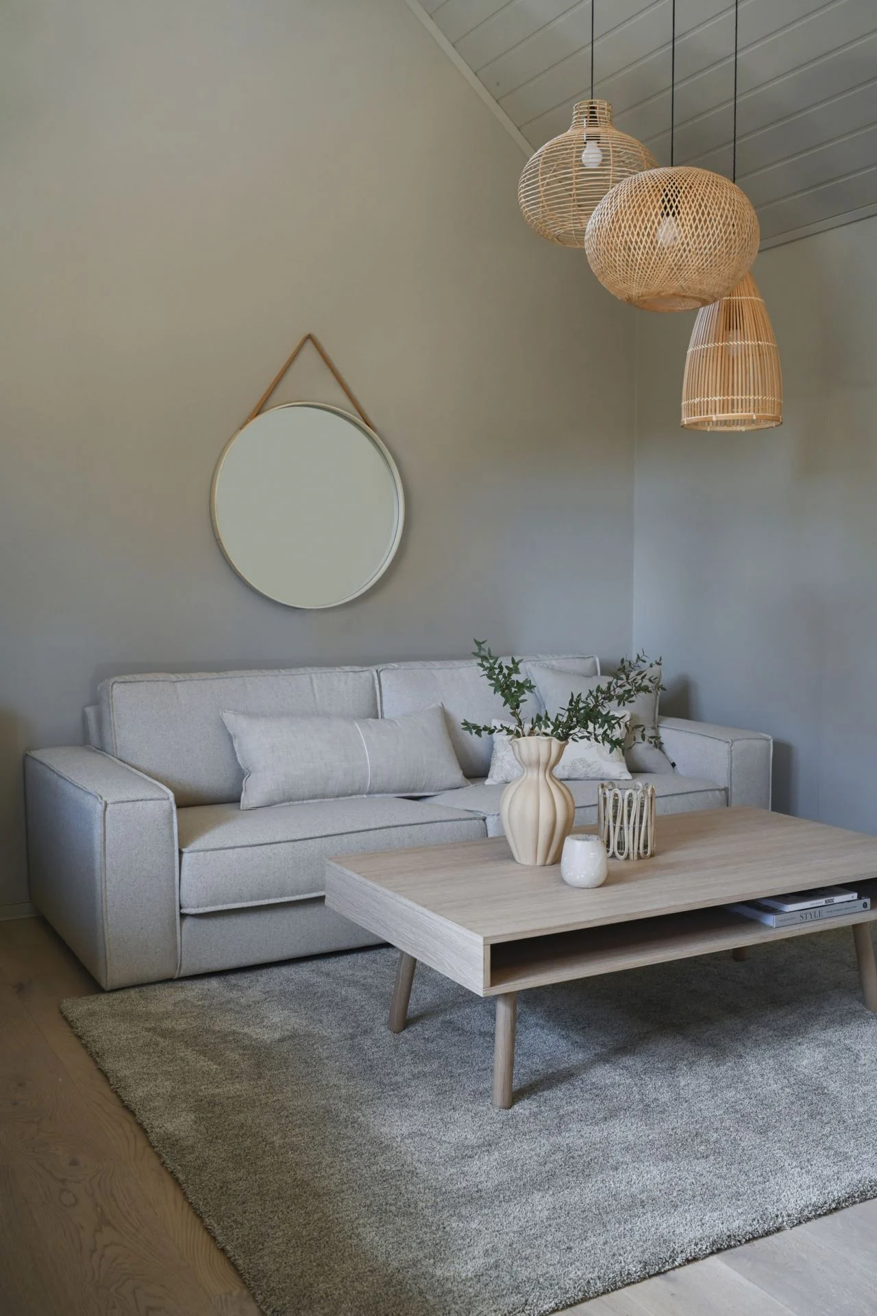 Sofabord høy modell natur - 70x130x48 cm