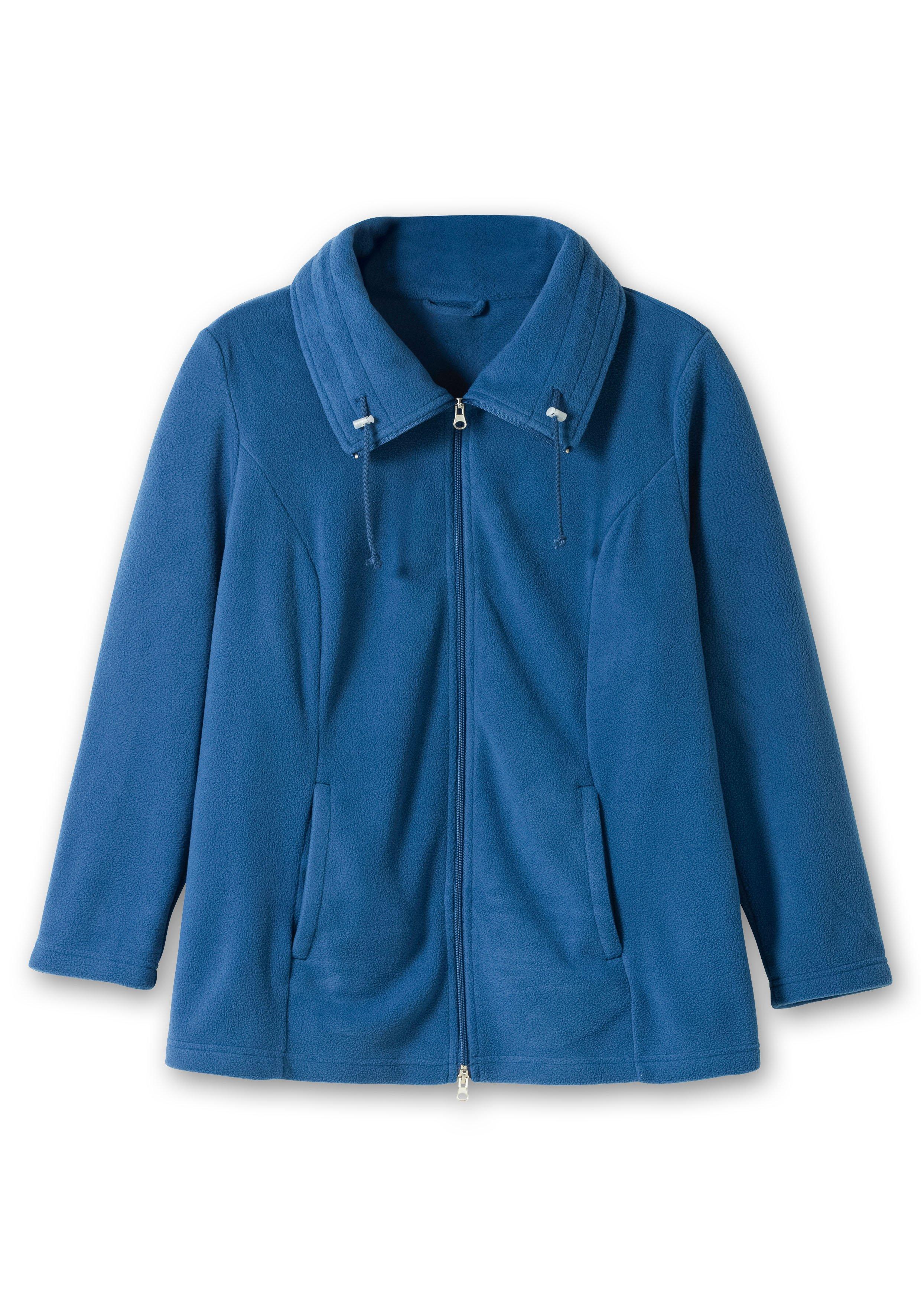 Fleecejacke mit Umlegekragen und 2-Wege-Zipper